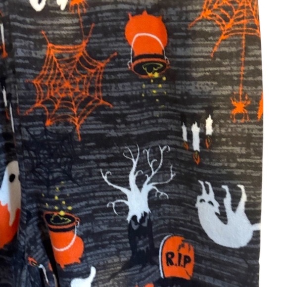 NWOT-Halloween Themed Leggings with Ghost and Pumpkin Print - Picture 6 of 8